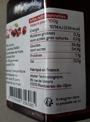 Confiture "extra" de cerise