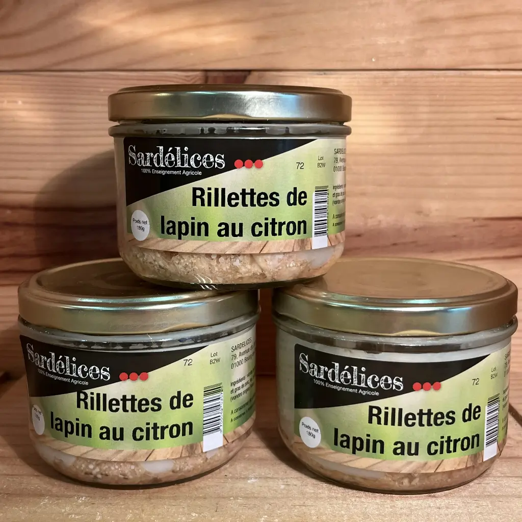 Rillettes de lapin citron 180gr