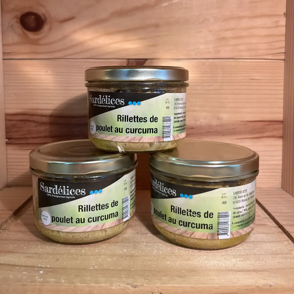 Rillettes de poulet au curcuma 180gr